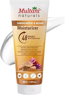 Multani Naturals Moisturizer Sandalwood & Kesar (100 ml) | Face & Body | 48Hr Hydration | Dermatologically Tested | Instan... Price In India