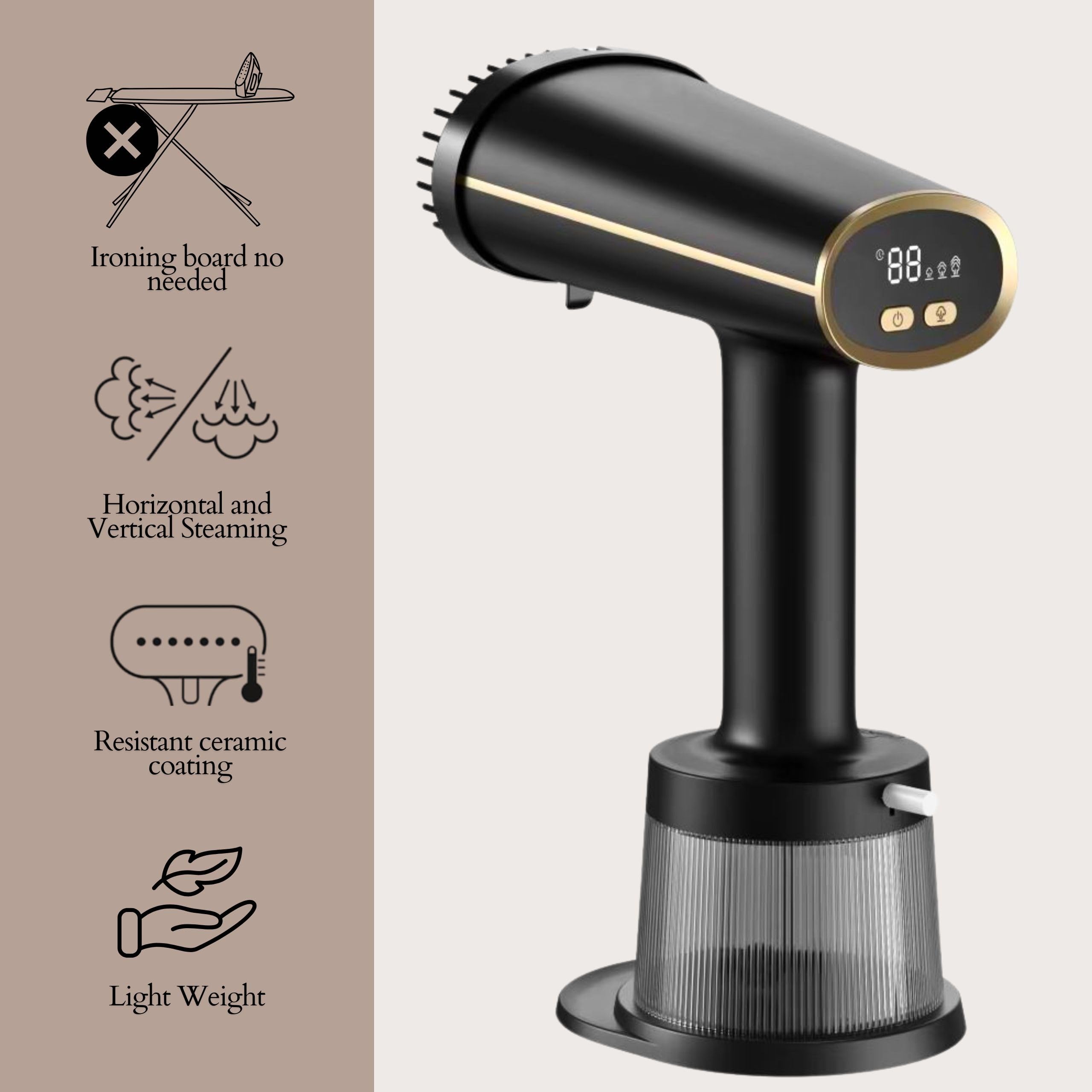 Hand Steamer Dampfglätter Reise | Kleider Dampfbürste G1-Hemdenbügler 1800W | Steam Iron For Clothes | Dampfbügler handgerät-Clothes Steamer 300ml Wassertank | Dampfglätter Kleidung 3 Dampfmodi