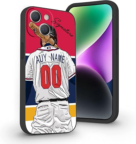 Funda de béisbol personalizada con nombre y número para iPhone 17 Air 16 15 Pro Max 14 13 Mini 12 11 Xs Xr SE3 8 7 6 Plus, silicona líquida con