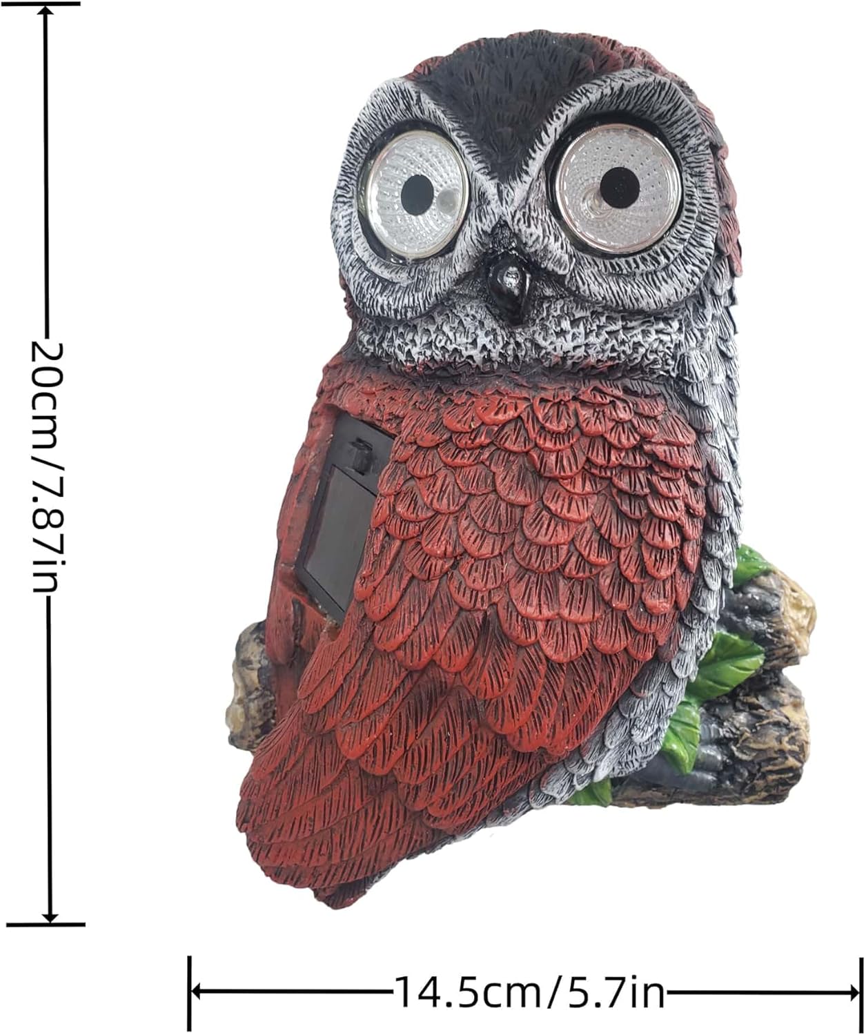 Owl Tree Hugger Figurine Solar-Powered Owl Decor Garden Statue for Patio Yard Balcony Housewarming Gifts for Mom Women Grandma
