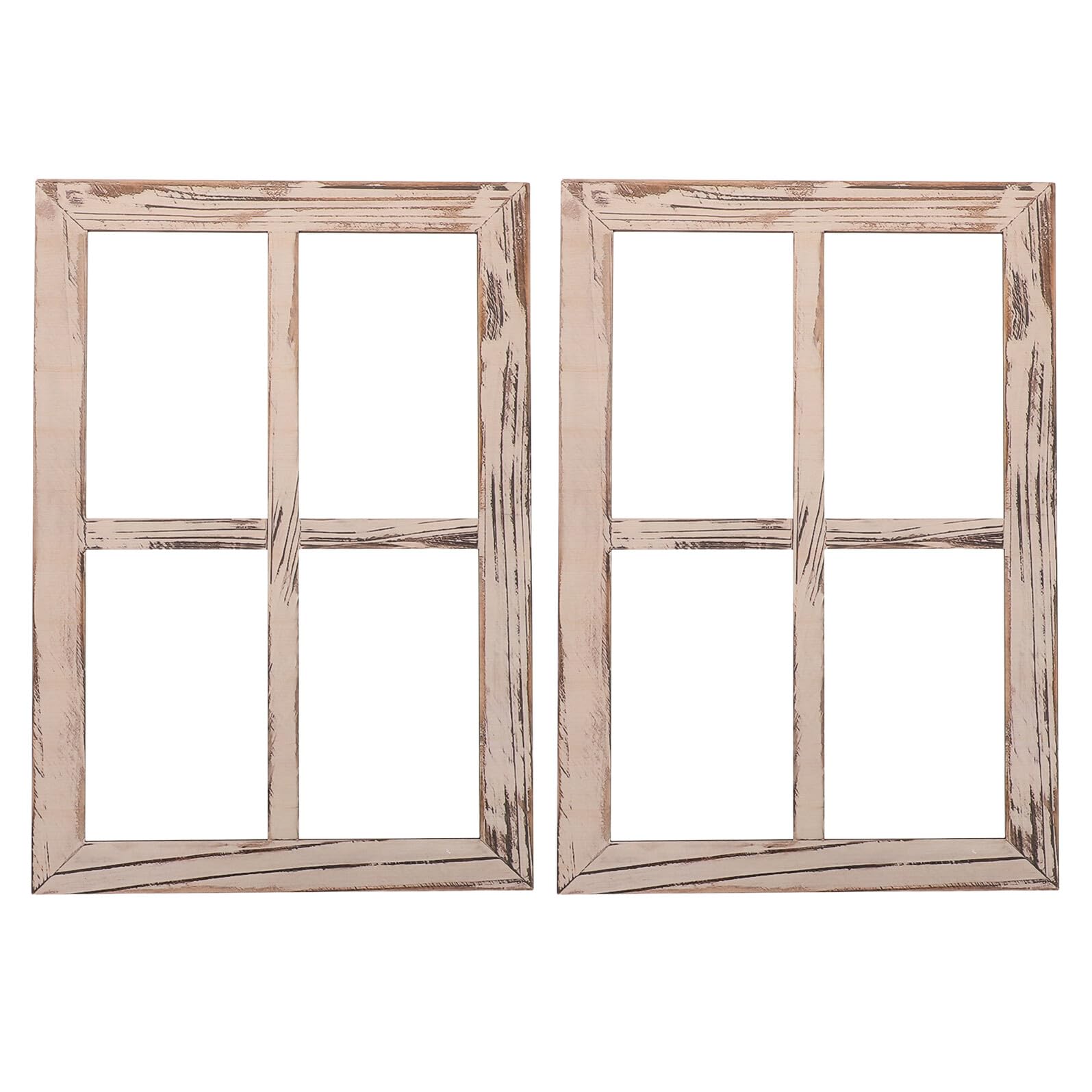 Amosfun Rustikaler Holzfensterrahmen als Wanddeko im Vintage Landhausstil