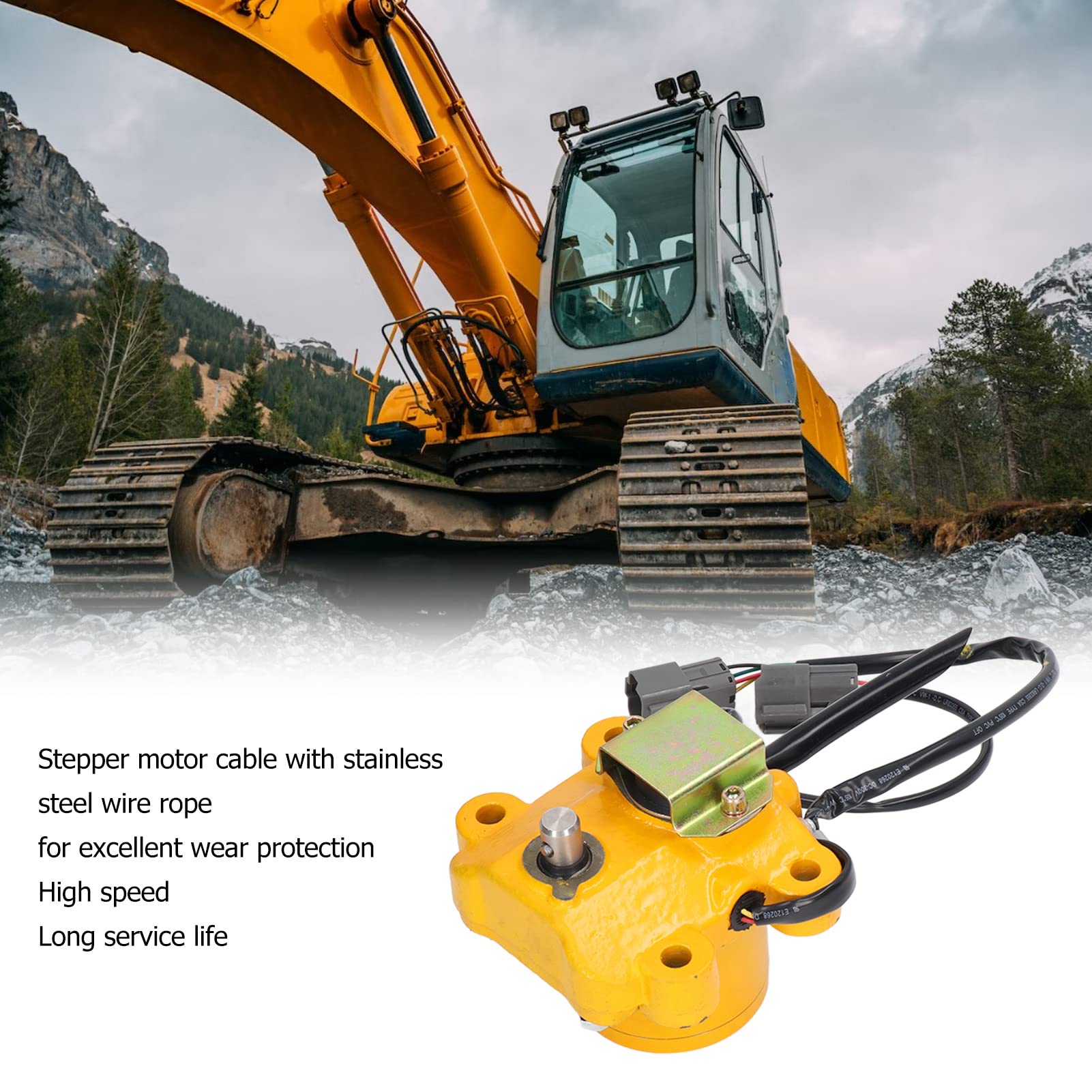 Aramox Baggerdrossel-Schrittmotor, Edelstahl-Drosselmotor 7824 30 1600, Hohe Drehzahl, Abgedichtetes Design, Einfache Installation für PC200 5