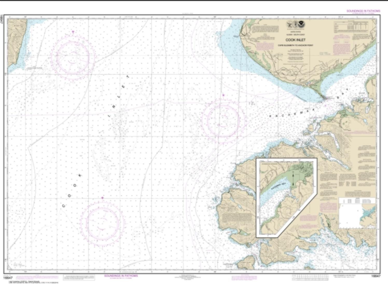 NOAA Chart 16647-Cook Inlet-Cape Elizabeth to Anchor Point by East View Geospatial-picture-30