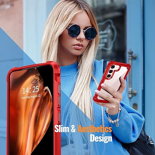 Vista 20 de Oterkin Funda transparente para Samsung Galaxy S23 Plus, [20X antiamarilleamiento] S23 Plus con 2 protectores de pantalla de vidrio templado, 4