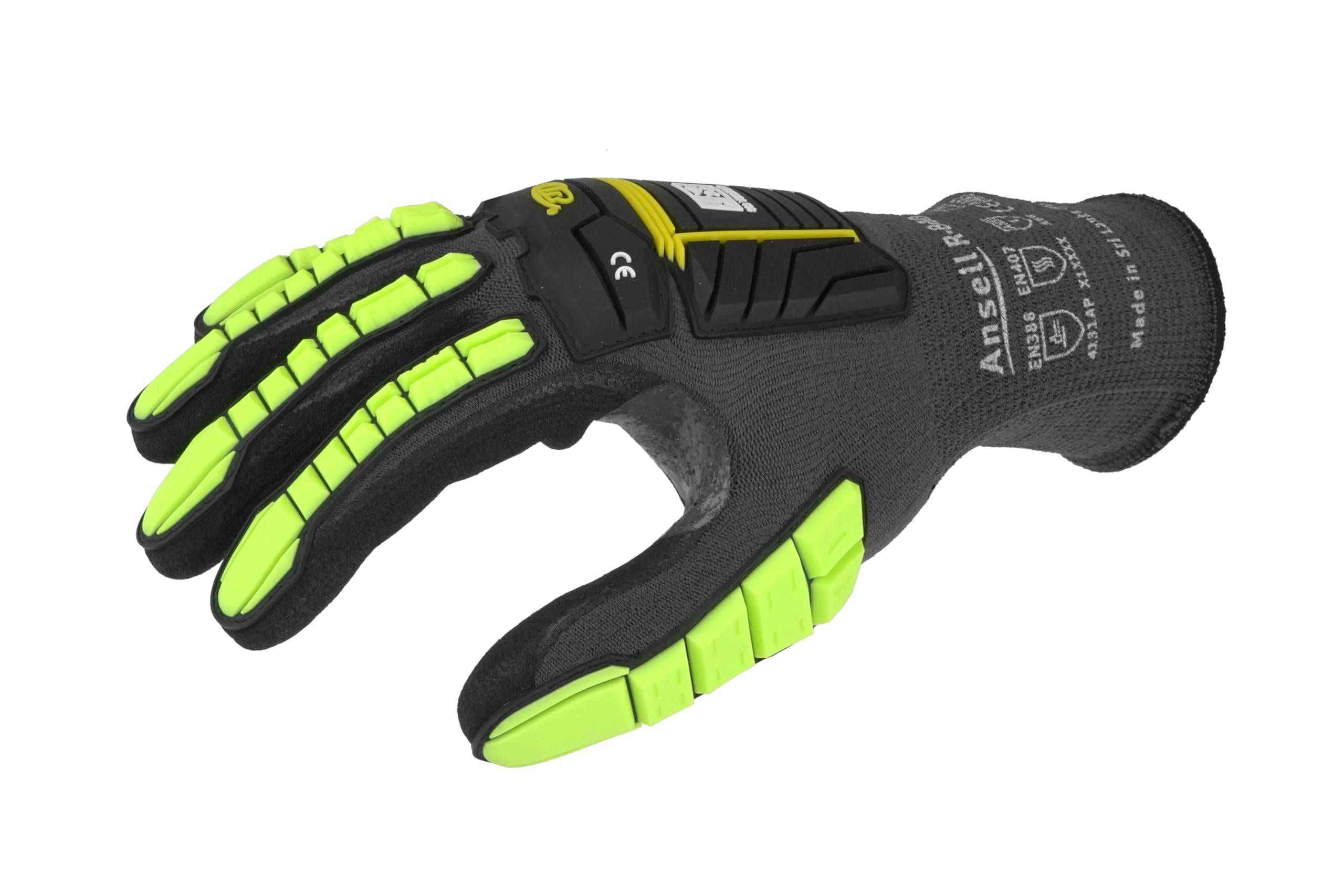 Ansell HyFlex HERO Series, Mehrzweck-Arbeitshandschuhe, Industrie-Schutzhandschuhe für Mechanik, Werkstatt und Montage, Schwarz
