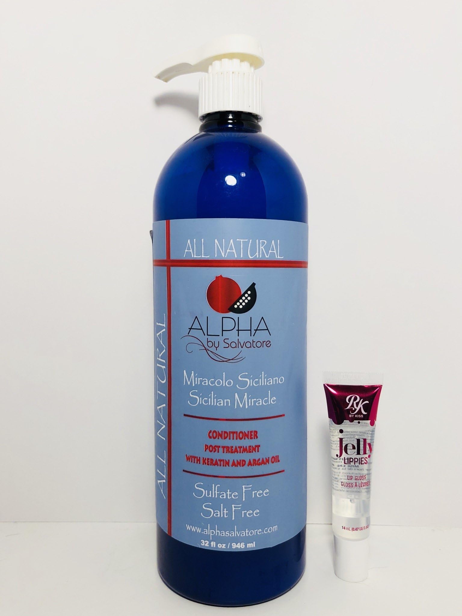 Alpha By Salvadore Sicilian Miracle Conditioner Post Treatment with Keratin and Argan Oil 32 Oz- Free RK Jelly Lippie Gloss