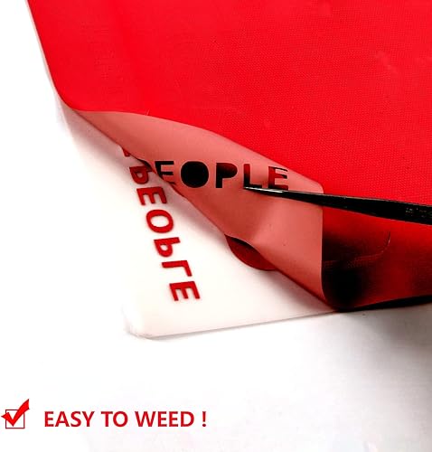 Miniatura 5 de Paquete de vinilo de transferencia de calor HTV rojo paquete de 10 hojas de 12 x 10 pulgadas - Vinilo rojo para planchar para camisetas, vinilo de