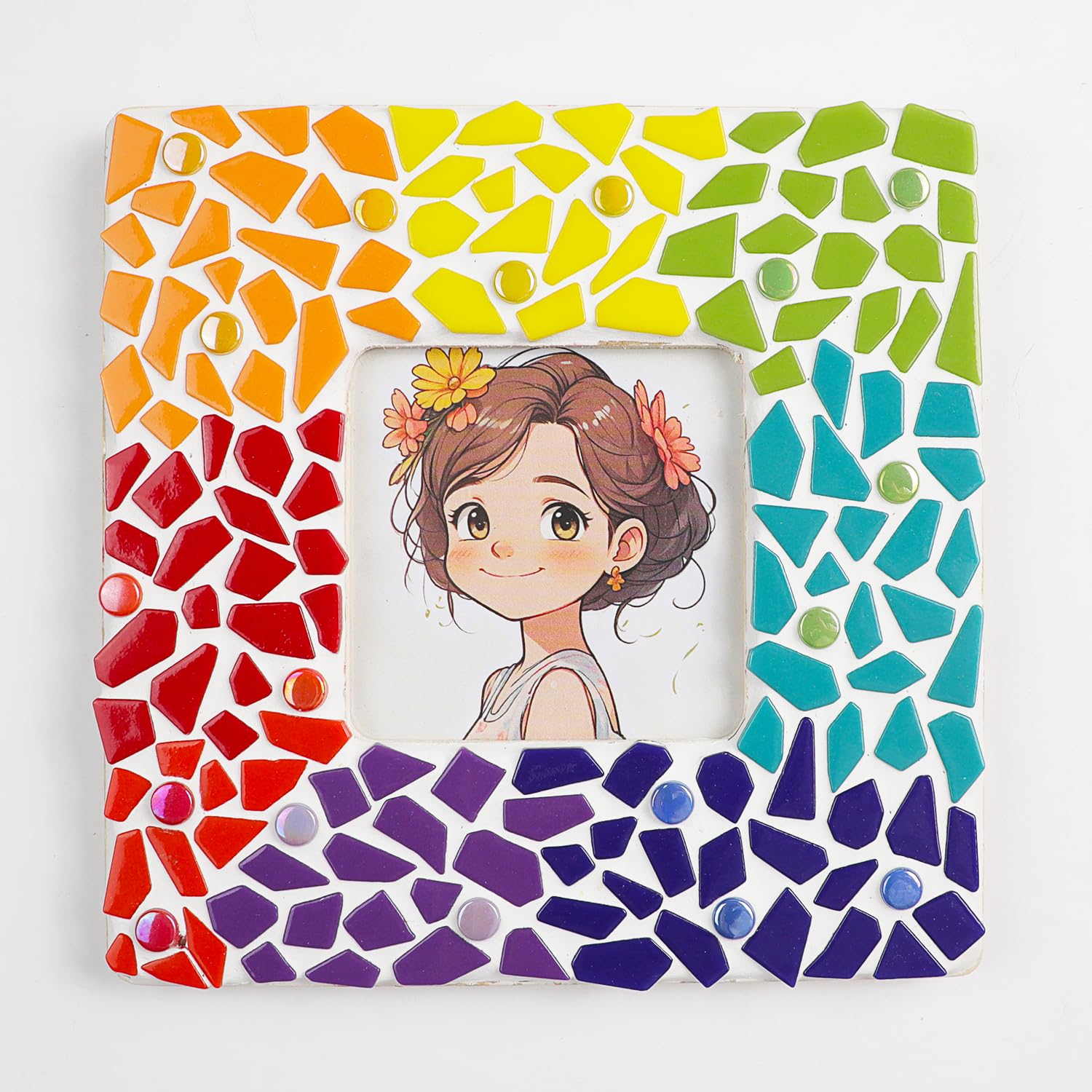 1 libra mini baldosas de vidrio de mosaico de esmalte irregular para artesanías suministros de mosaico a granel, tamaño pequeño aleatorio de piezas de vidrio reciclado rotas para bricolaje (RB500)