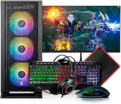 PC Gamer Completo Mancer, Intel i7, RX 580 8GB, 16GB DE RAM, SSD 480GB, Combo de Periféricos + Monitor 21