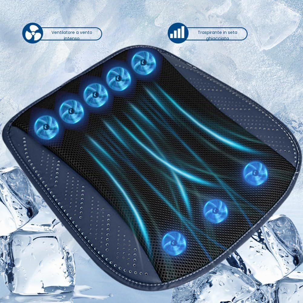 Starnearby Cuscino per Seggiolino Auto con Ventola Cuscino per Sedile Auto di Raffreddamento con Porta USB Coprisedile Ventilato Auto Cuscino Sedile Auto Rinfrescante Regolabile a Tre velocità