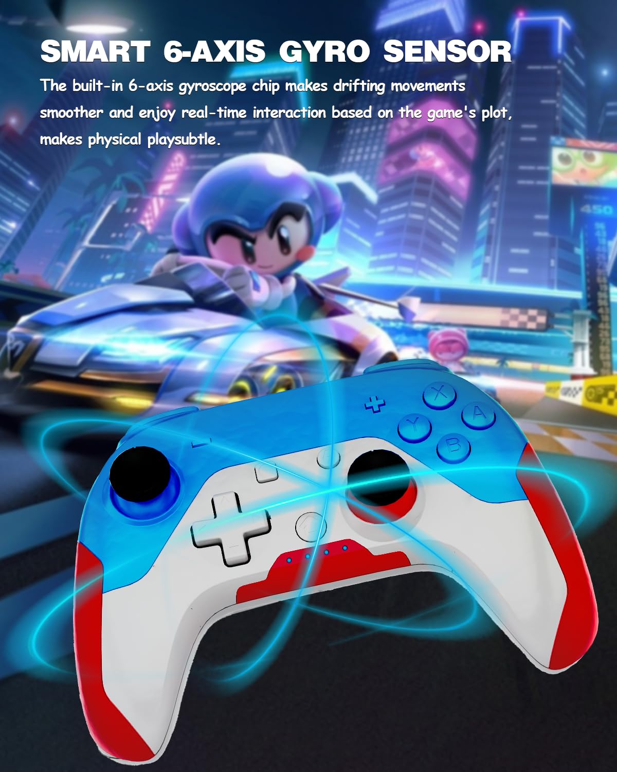 Pedroshaw 2 Pack Wireless Controller Compatible With Switch/Lite/OLED/PC, Small Pro Controller With 6-Axis Gyro, Programe, Dual Vibration, Turbo, Share - Gift for Kids