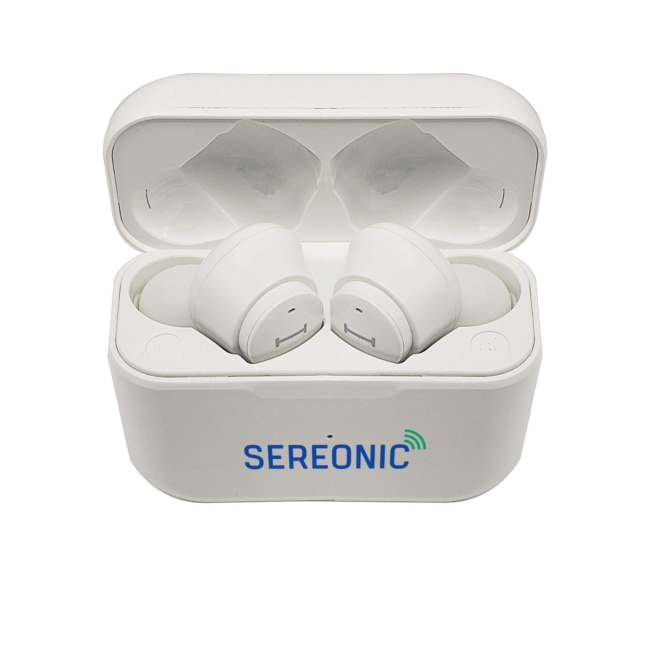 SEREONIC ​Bluetooth Earbuds - Wireless Earphones with Microphone and Charger Sport Case - Make Cell Phone Calls and Listen to Music - for iPhone, Android, TV, Compatible with Any Bluetooth Device