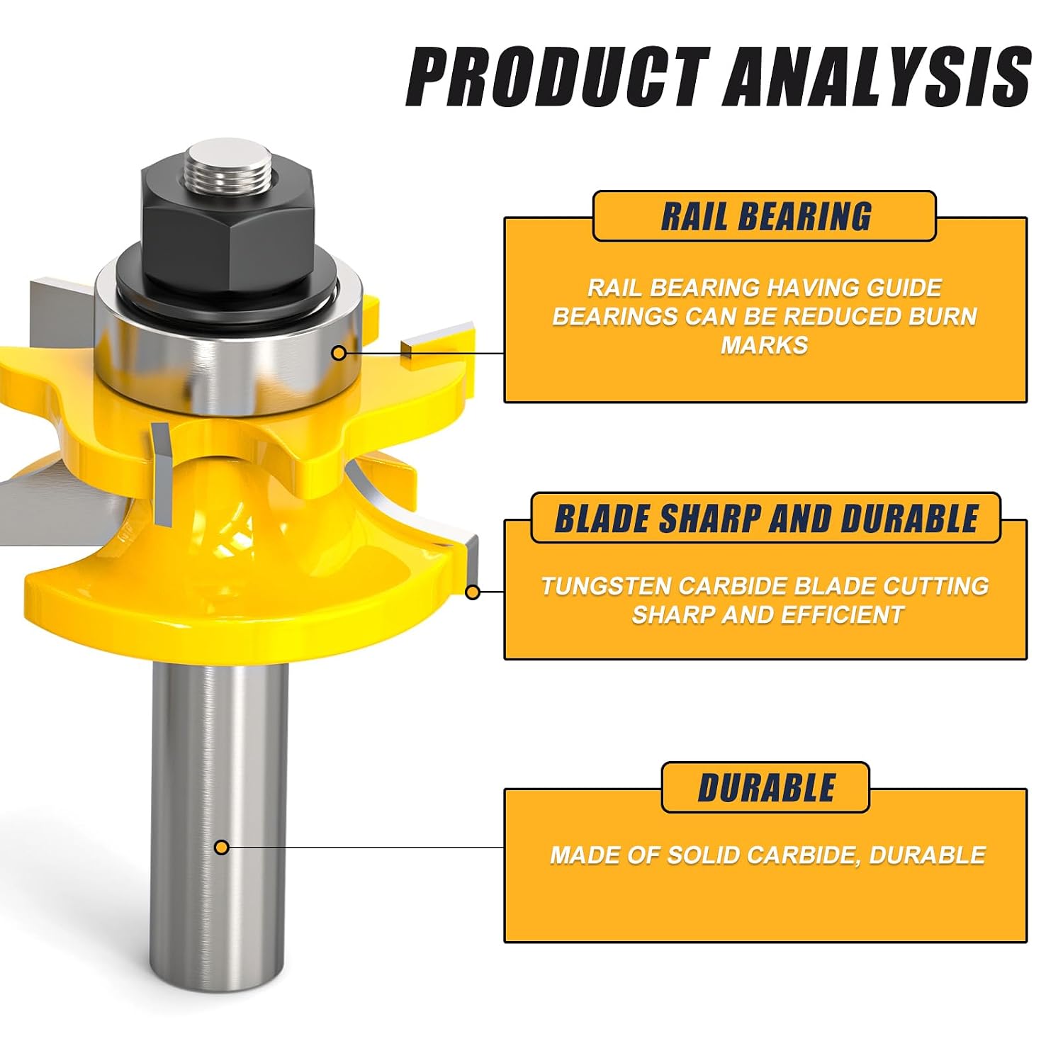 2PCS Bit Thumbnail Rail and Stile Router Bit Set 1/2 Inch Shank Woodworking Tongue and Groove Router Bit Raised Panel Milling Cutter Tools for Cabinet Door, Frames and More