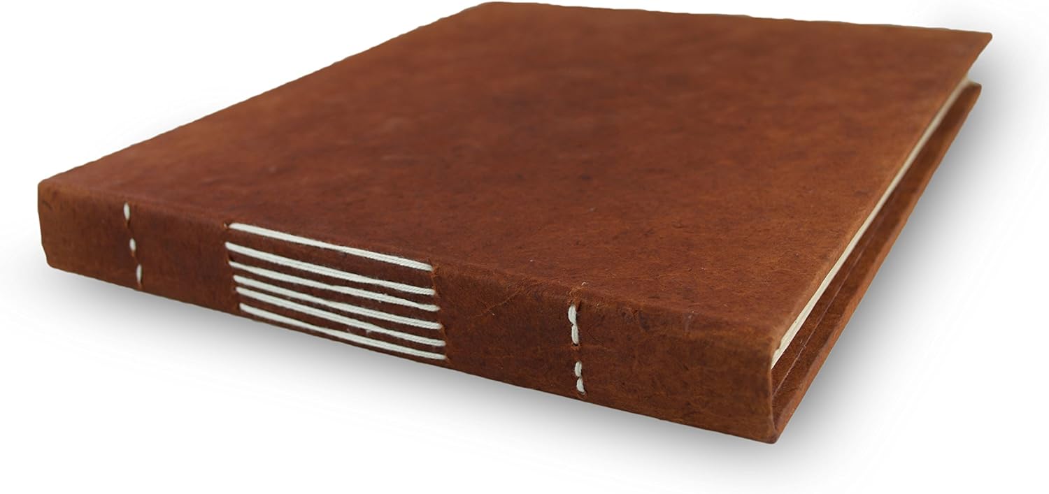 Nepali Keeper Journal with Handmade Lokta Paper. Made in Nepal. (10x9 Inches, Terra Cotta) by Kathmandu Valley Co. - Image 3