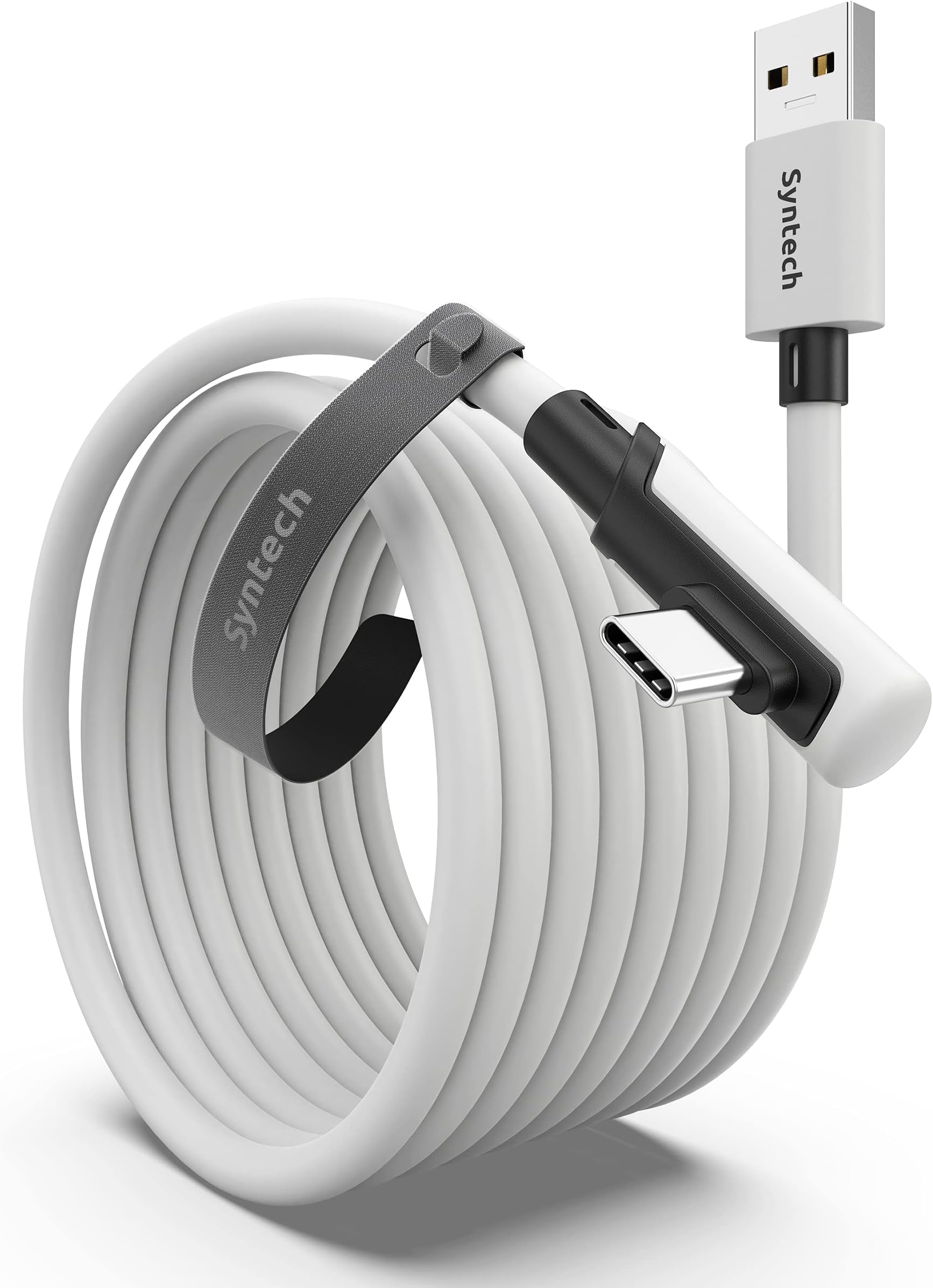 Syntech Link Cable 5m Compatible with Oculus/Meta Quest 3/Meta Quest 3S, Quest2/Pro/Pico 4/Ultra Accessories and PC/SteamVR, High Speed PC Data Transfer, USB 3.0 to USB C Cable for VR Headset