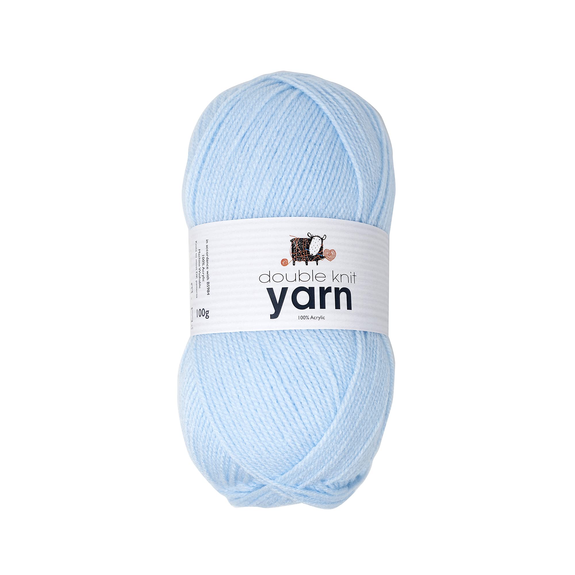 KORBOND DK Black Yarn - 100g Acrylic Wool - Lightweight, Hypoallergenic & Durable Double Knit Crochet Yarn Knitting Wool (290m Total) — view 66
