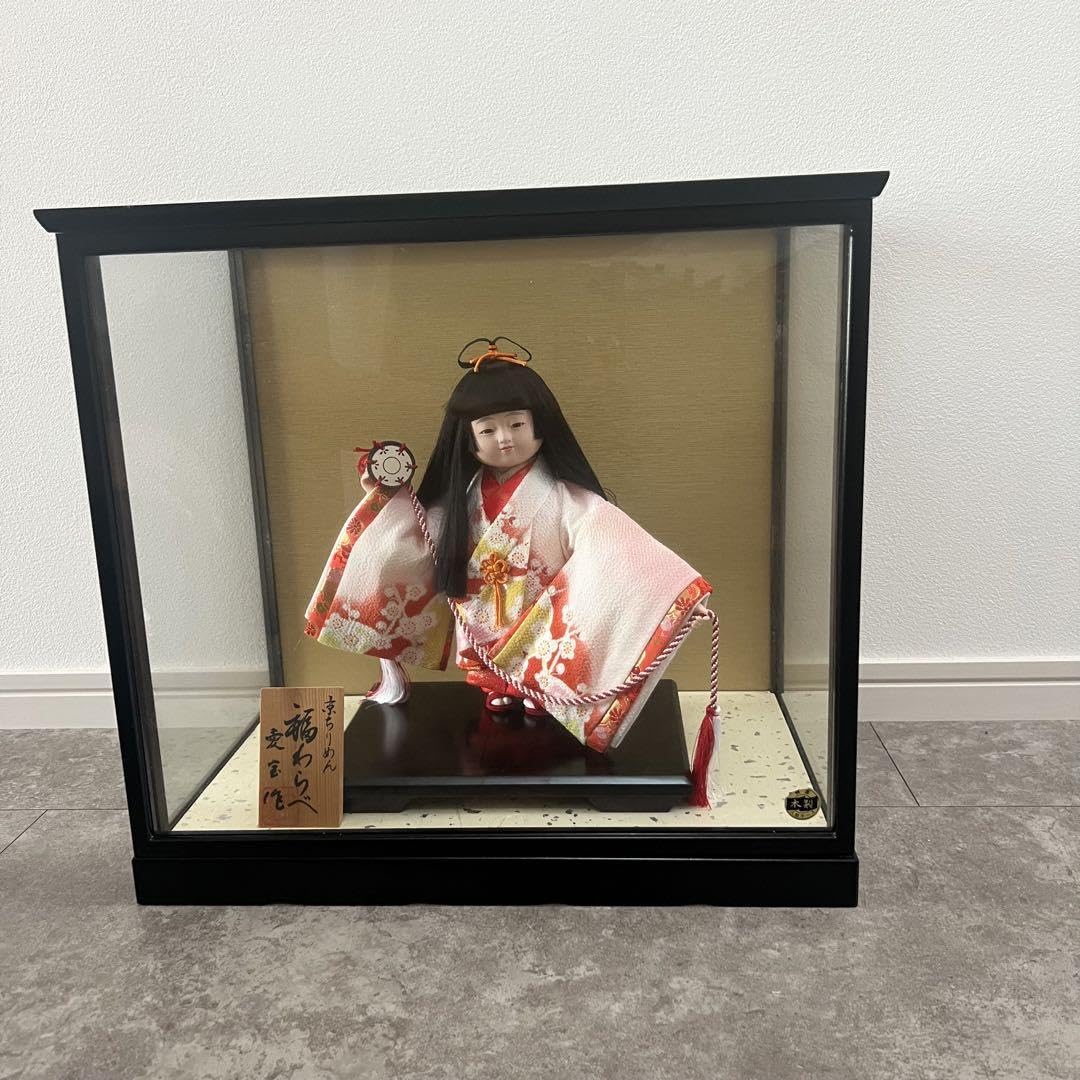 Amazon.co.jp: 日本人形 京ちりめん 福わらべ ガラス付き : おもちゃ