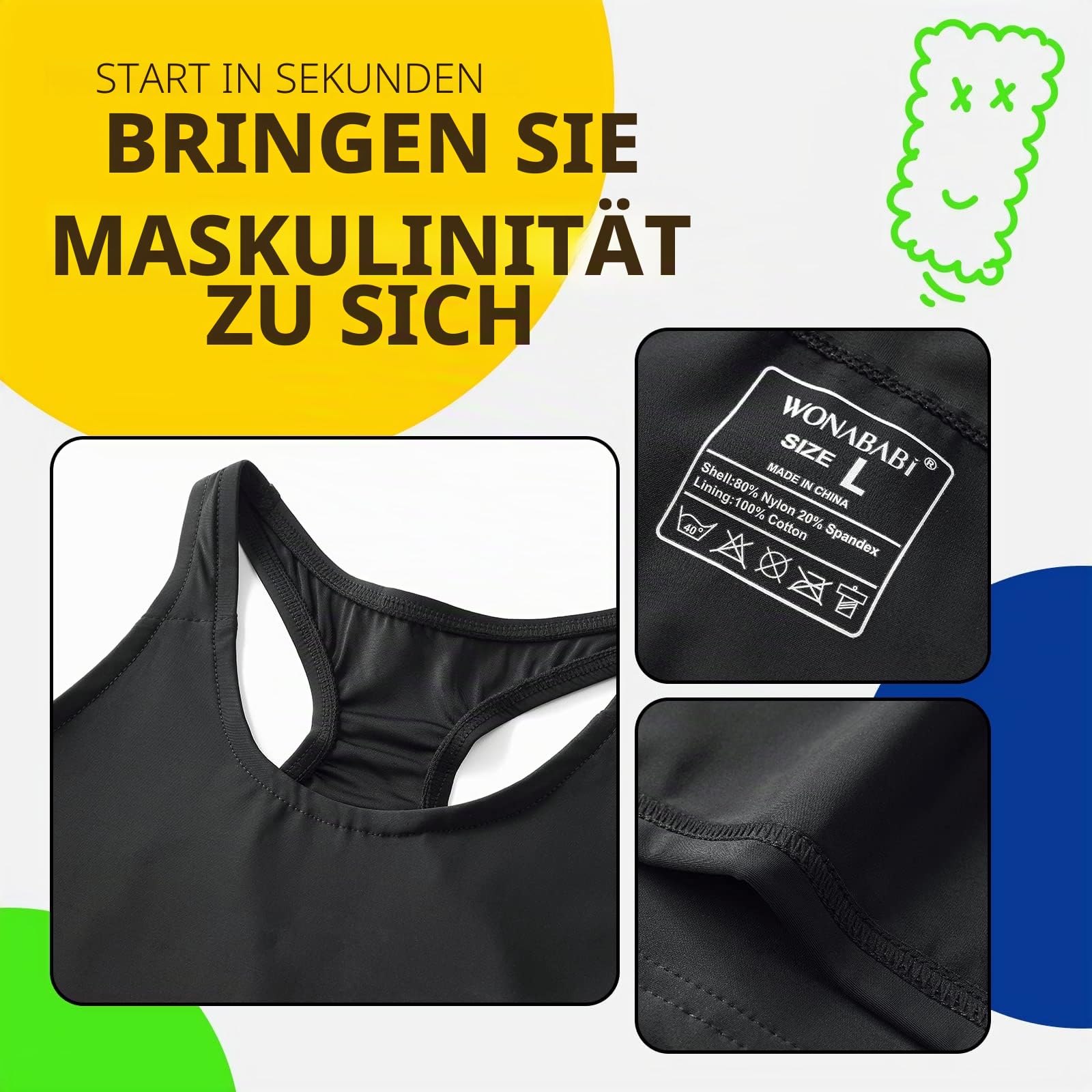 Wonababi Brustbinder, ultraflacher Transbinder mit Pull-on-FTM-Binder-BH