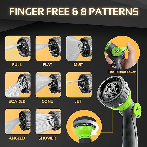 Miniatura 6 de Manguera de jardín de metal 360Gadget - Manguera de agua de acero inoxidable resistente de 100 pies con pulverizador de 8 funciones y accesorios de