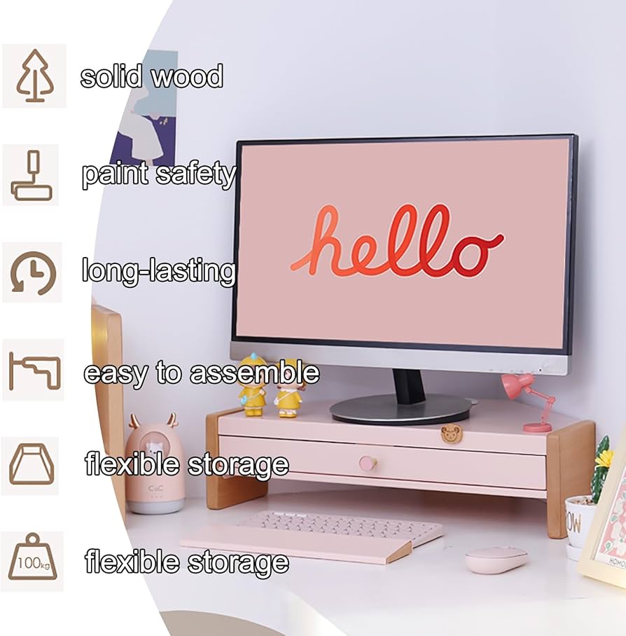 おんなページ 机台 Amazon.co.jp: モニター台 卓上 モニター用のピンクスチール