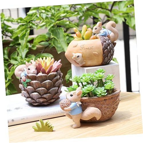 Vista 3 de Maceta de plantas de animales, decoración de cerámica, suculenta creativa, escritorio, mini maceta, decoración de escritorio, mini flor de animal