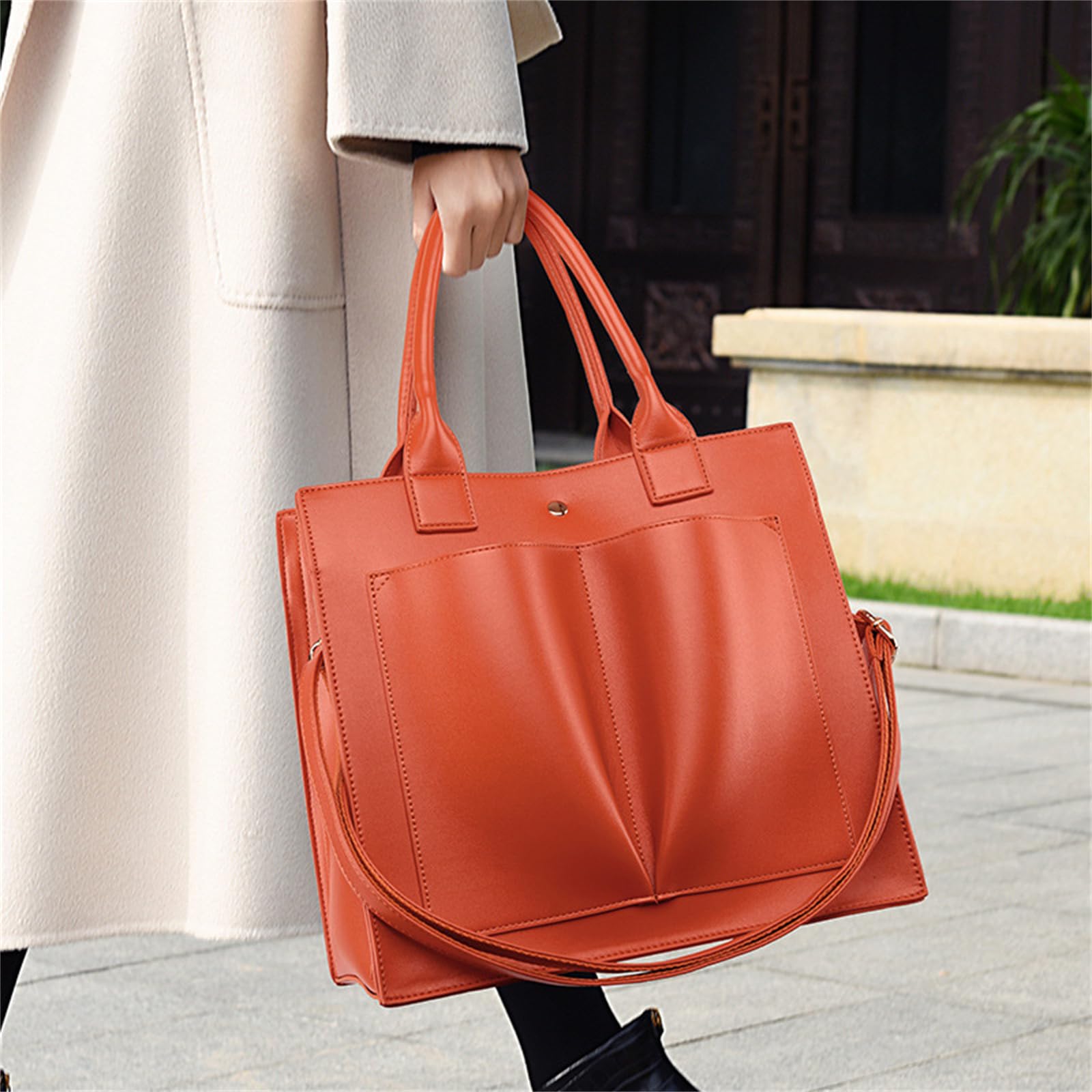 Bolsos cruzados para mujeres y niñas, bolso de mano de piel sintética elegante, bolso de hombro retro para citas, portátil, portátil, de piel sintética, bolso de hombro simple para mujer