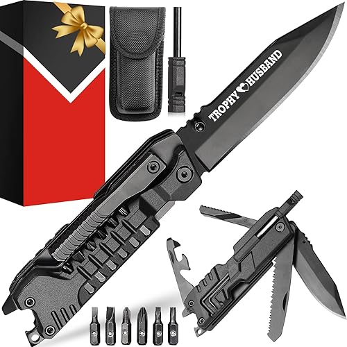 Miniatura 1 de Regalo del día de San Valentín para marido, cuchillo multiherramienta 19 en 1, regalos para marido, Navidad, aniversario, regalos para marido de
