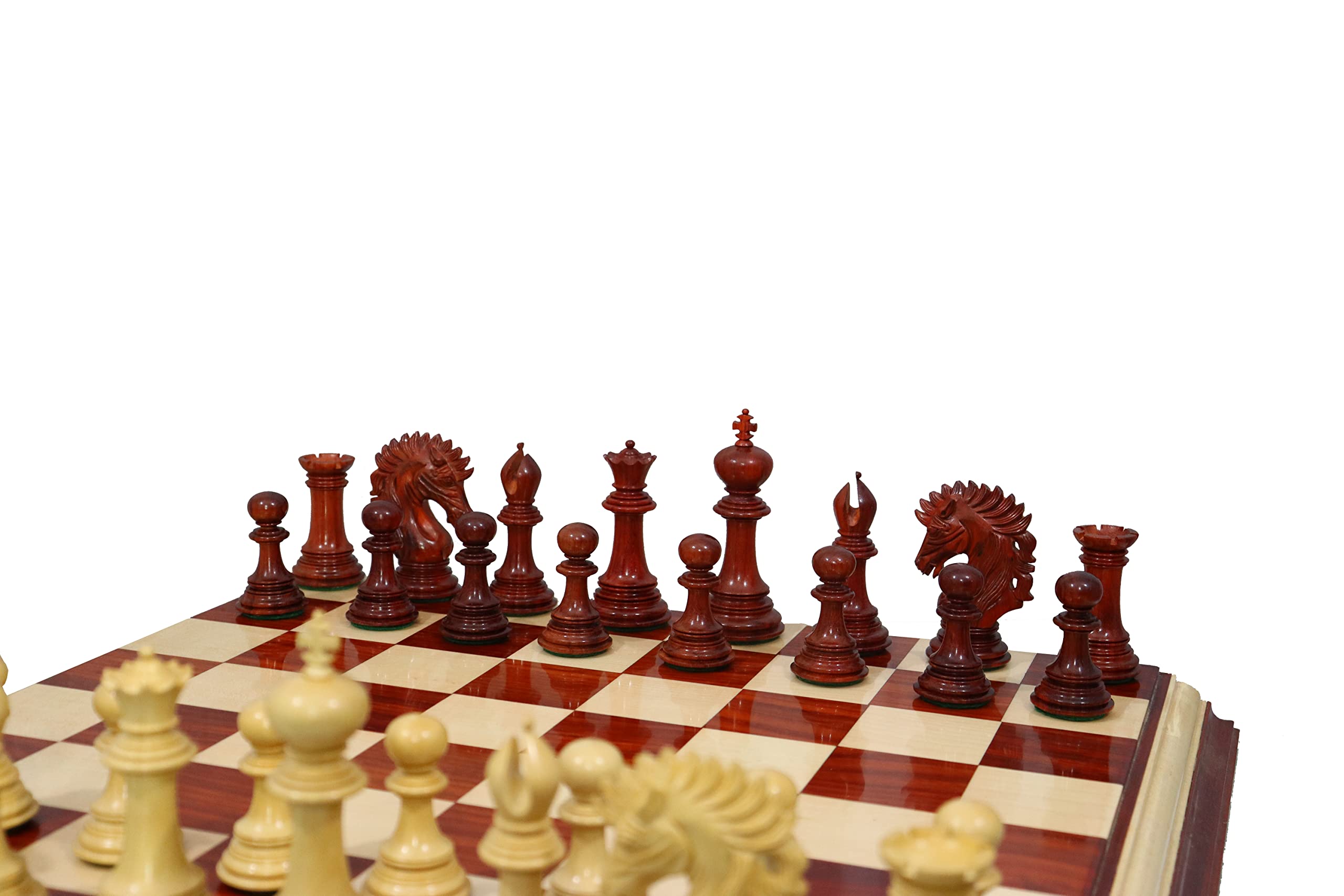Pezzi di scacchi di lusso della serie Camelot in legno di palissandro - Tripla pesata con 2 regine extra - TAJ CHESS STORE