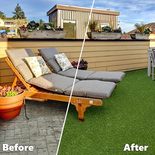 Miniatura 6 de Alfombra de césped artificial de 0.8 pulgadas, para interior y exterior, para jardín, césped sintético, para césped, alfombra de césped artificial