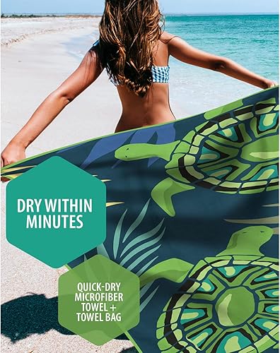 Vista 176 de VENTURE 4TH Toalla de playa de microfibra: secado rápido, compacta, sin arena, absorbente, a prueba de arena y ligera, perfecta para camping, playa