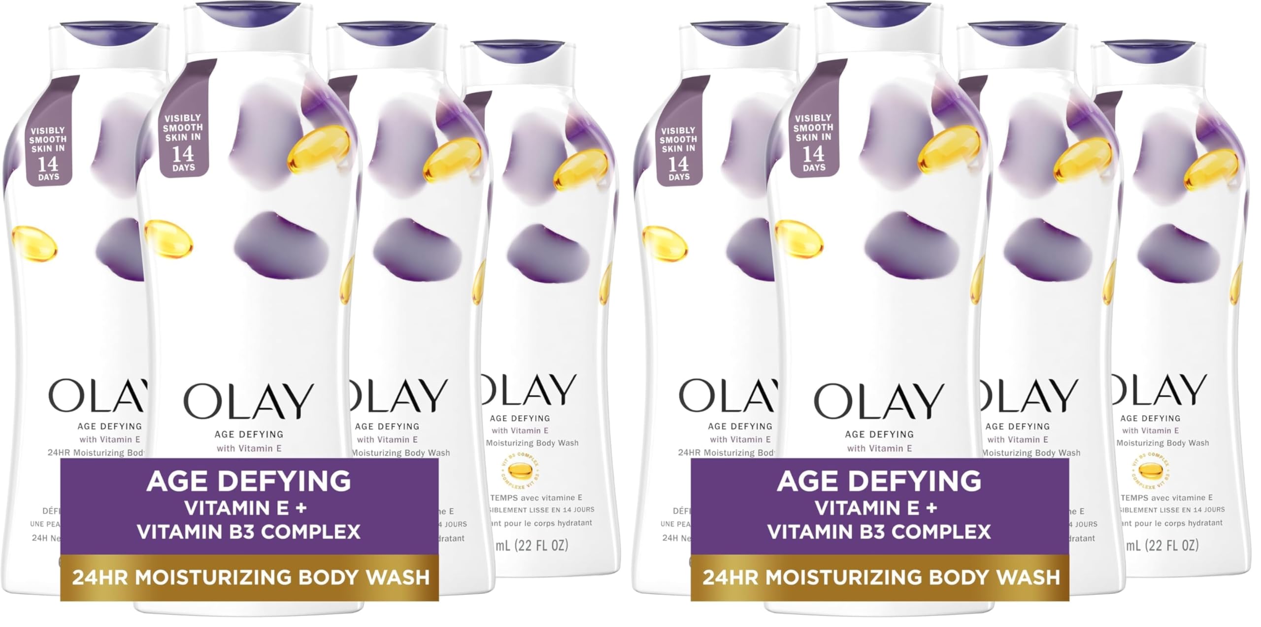 Olay Age Defying Body Wash with Vitamin E, 24-Hour Moisturizing, 22 fl oz