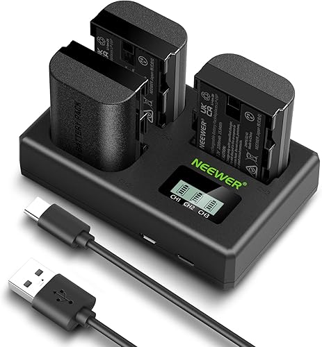 Miniatura 9 de NEEWER LP-E6NH - Juego de batería de repuesto y cargador USB, paquete de 3 unidades de repuesto de 2250 mAh para batería LP-E6NH y cargador USB de