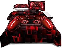 Vista 8 de Juego de ropa de cama de juego tamaño matrimonial, juego de edredón para niños y niñas, niños, adolescentes, microfibra suave, botones modernos