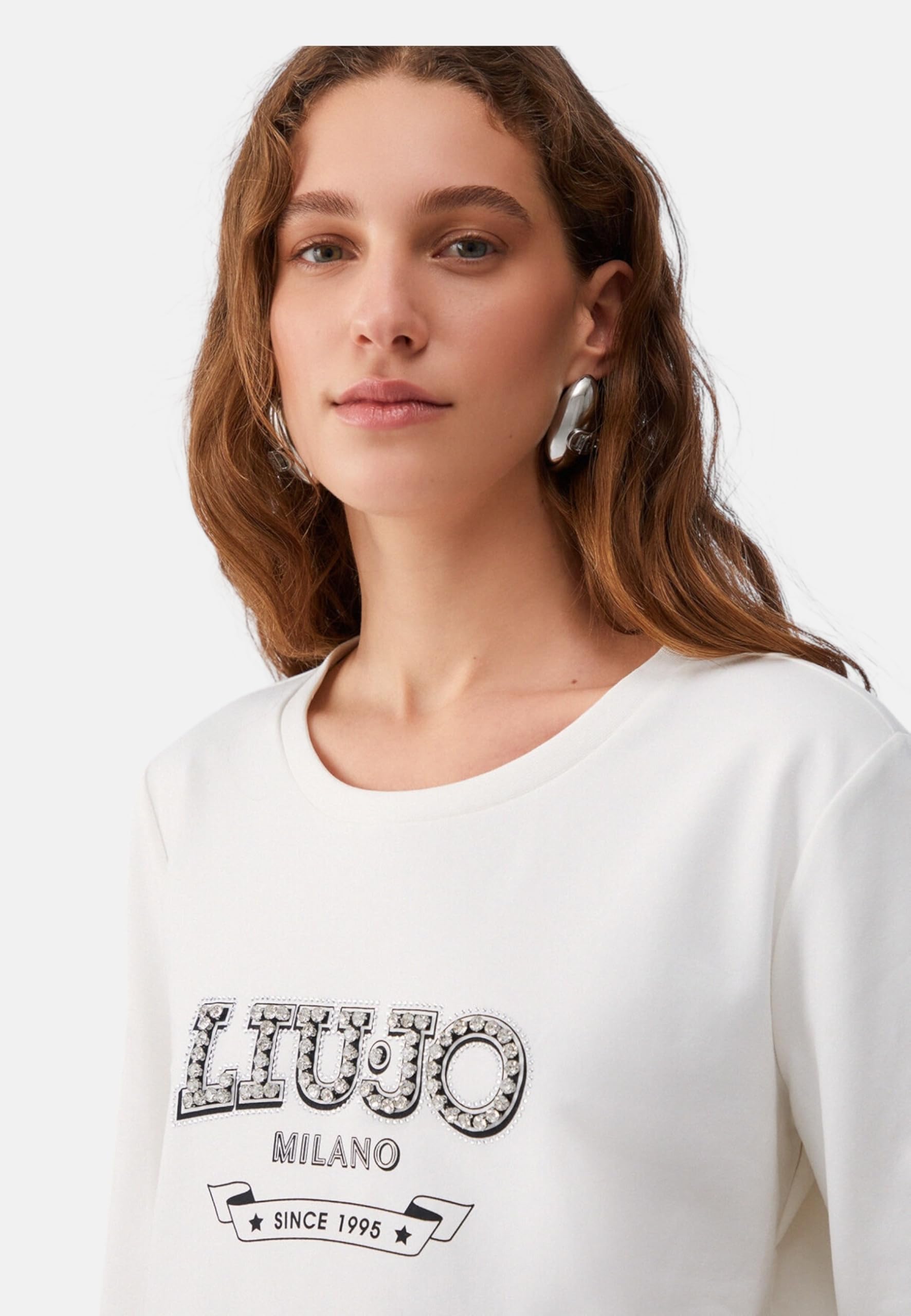Liu Jo Donna Felpa A Girocollo Cotone TA6073FS090