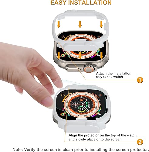 Supershieldz Paquete de 2 protectores de pantalla de vidrio templado diseñados para Apple Watch Ultra 2 (1.929 in) / Apple Watch Ultra (1.929 in)