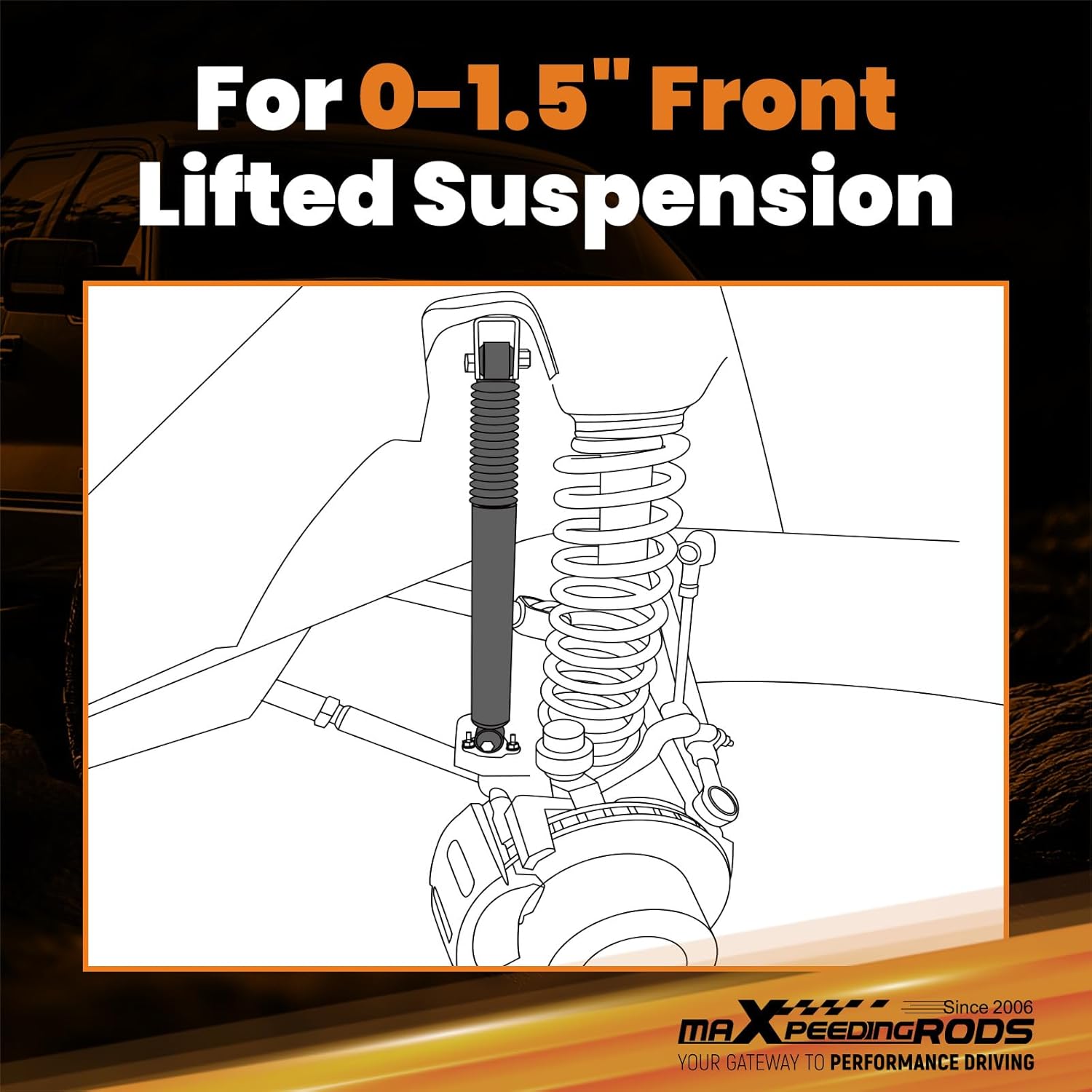 maXpeedingrods 0-1.5" Front Shock Absorbers for Jeep Wrangler JL 4WD 2018-2024, G1 Version