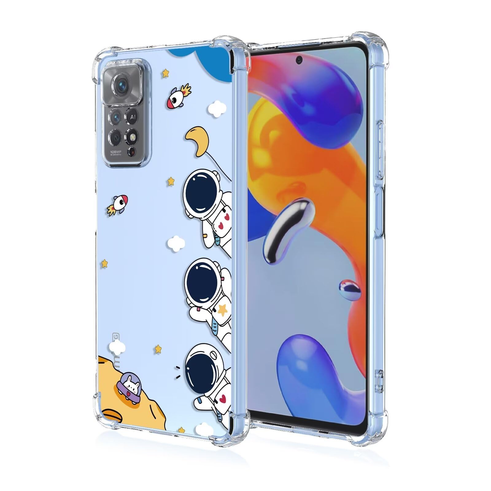 Cover Per Xiaomi Redmi Note 11 Pro (4G/5G) & 11E Pro - Trasparente Con Design Girasole, Paraurti In TPU Morbido