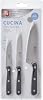 Richardson Sheffield Cucina 3-Piece Knife Starter Set – Black Handles, Stainless Steel Blades – Paring, All-Purpose & Cook’s Knife – Essential Kitchen Cutlery Set