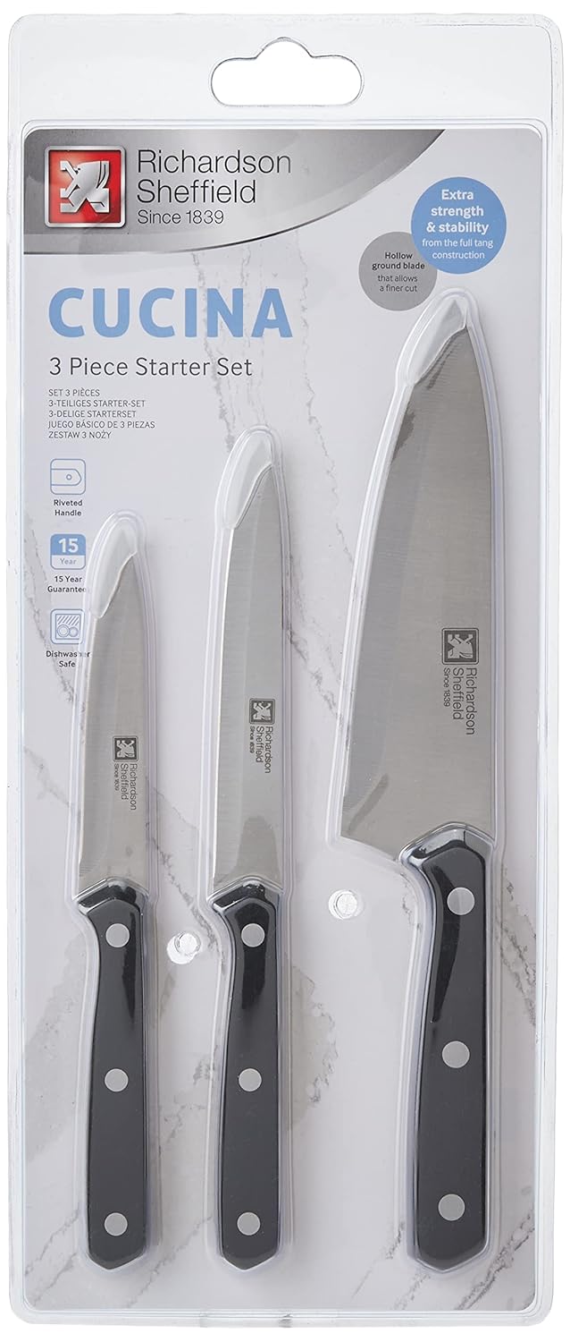 Richardson Sheffield 3-Piece Cucina Starter Knife Set Black