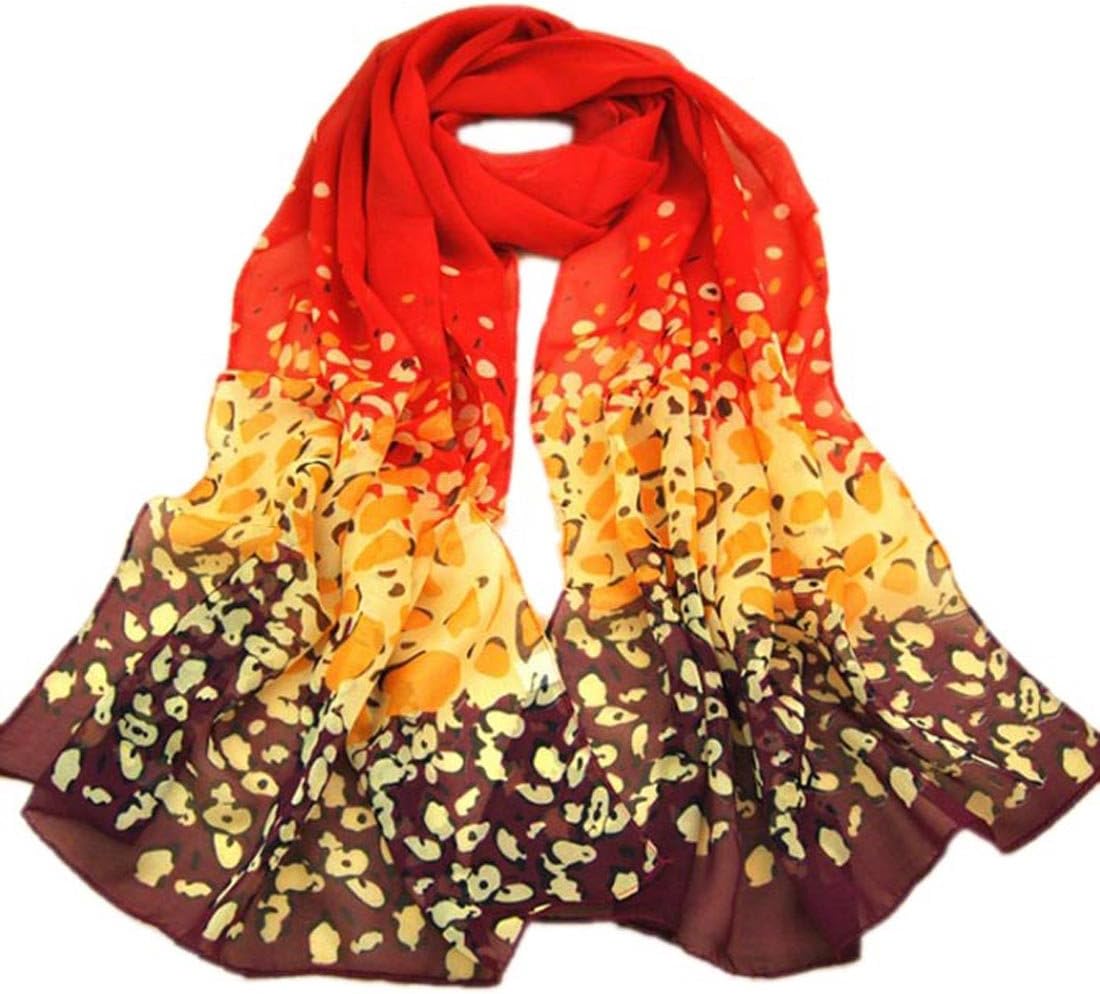 Suppion 1pc Women's Long Chiffon Wraps Shawl Soft Scarves (Red)