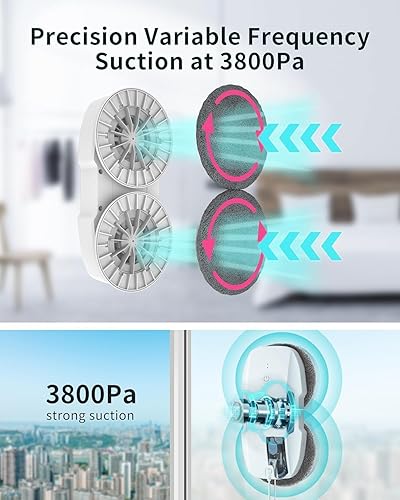 Miniatura 3 de FMART Robot limpiador de ventanas automático robot de limpieza de ventanas con spray ultrasónico y control a través de control remoto para ventanas