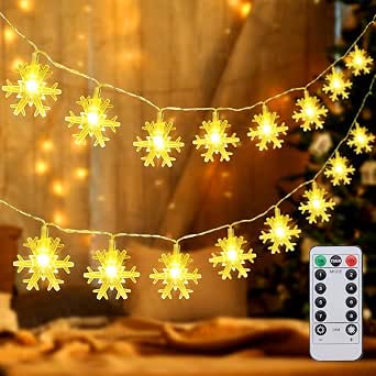 1PC luci della stringa del fiocco di neve di Natale LED luci