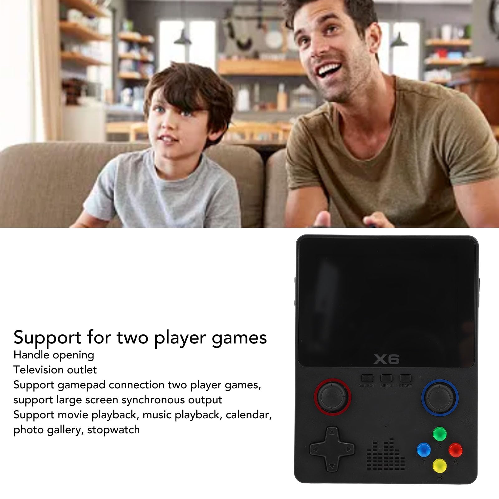Console di gioco retrò portatile con scheda di memoria da 32 GB, dispositivo di gioco HD a doppio joystick per adulti, schermo IPS da 3,5 pollici 640x480, supporta l’uscita TV e i (Nera)