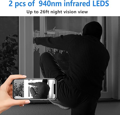 Miniatura 5 de Cámara de batería inalámbrica WiFi más pequeña, cámara de seguridad HD1080P, vigilancia Vdeo portátil, monitor de bebé con visión nocturna,