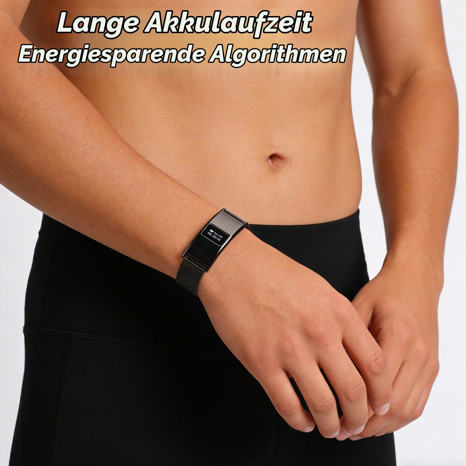 Denash Intelligentes Fitness-Tracker-Band, Aktivitäts- und Schlafmonitor mit Mehreren Sportmodi, 30-Tage-akkus, Intelligentes Armband-Gesundheitsband für Männer und Frauen (Black)