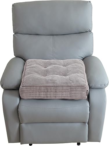 Vista 15 de Cojín de asiento reclinable de pana copetudo para ancianos, cojín cuadrado grande de espuma de alta densidad para silla reclinable, almohada de Gris