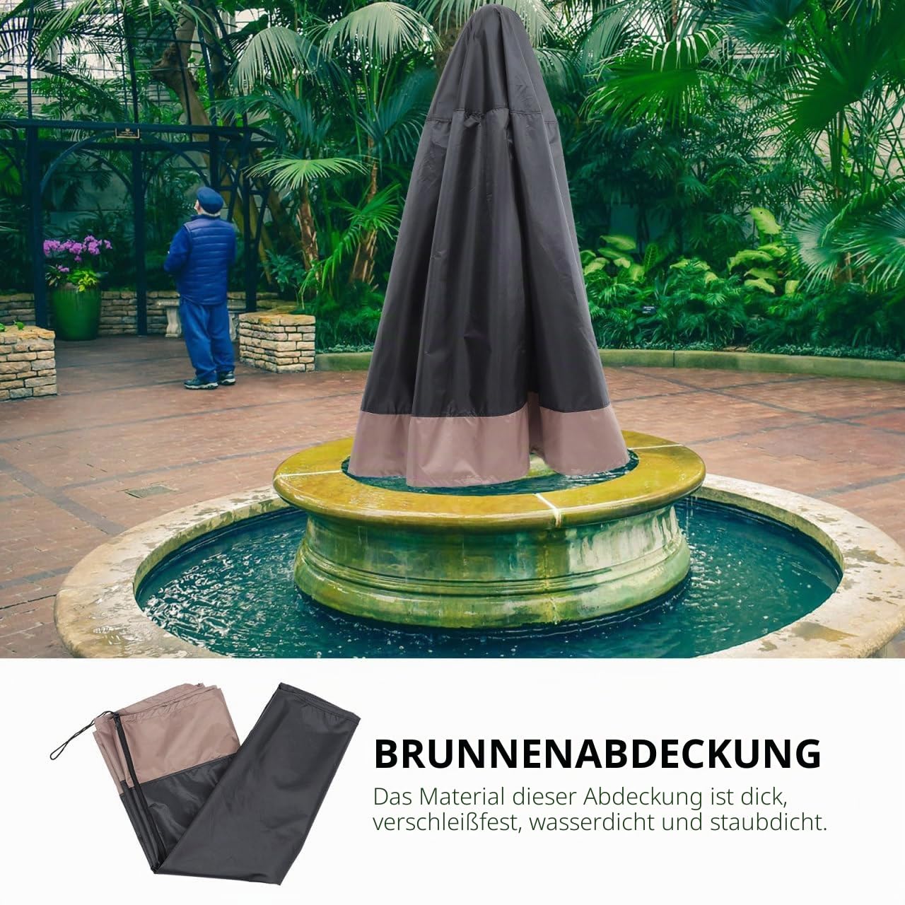 Yardwe Gartenbrunnen Abdeckung, 420D Polyester, Wasserdicht, Schutz Vor Regen, Schnee, Uv-Strahlen