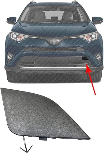 US AUTO PARTS PLUS Nueva cubierta de gancho de remolque de parachoques delantero texturizado lado izquierdo del conductor reemplazo directo para