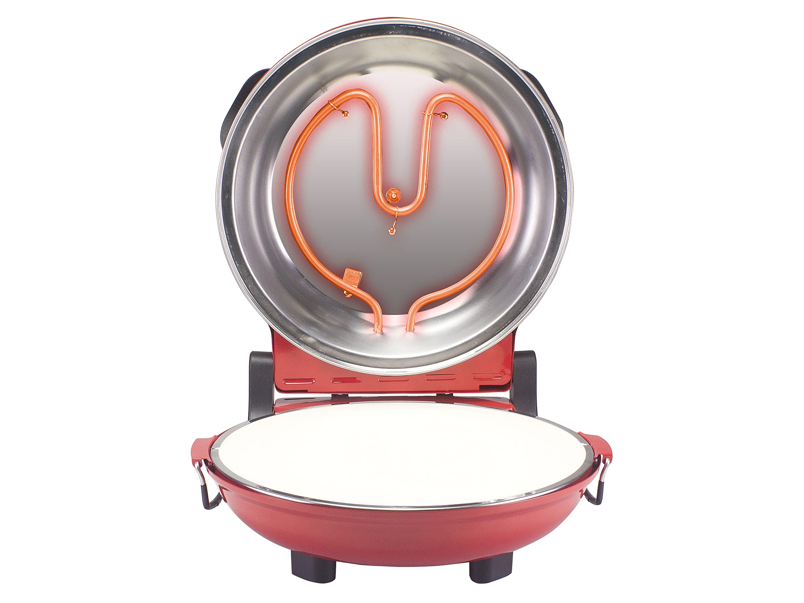 BEPER P101CUD300 Horno de Pizza con Placa Refractaria Extraíble - Horno de Pizza Eléctrico con 5 Planos de Cocción y Temporizador