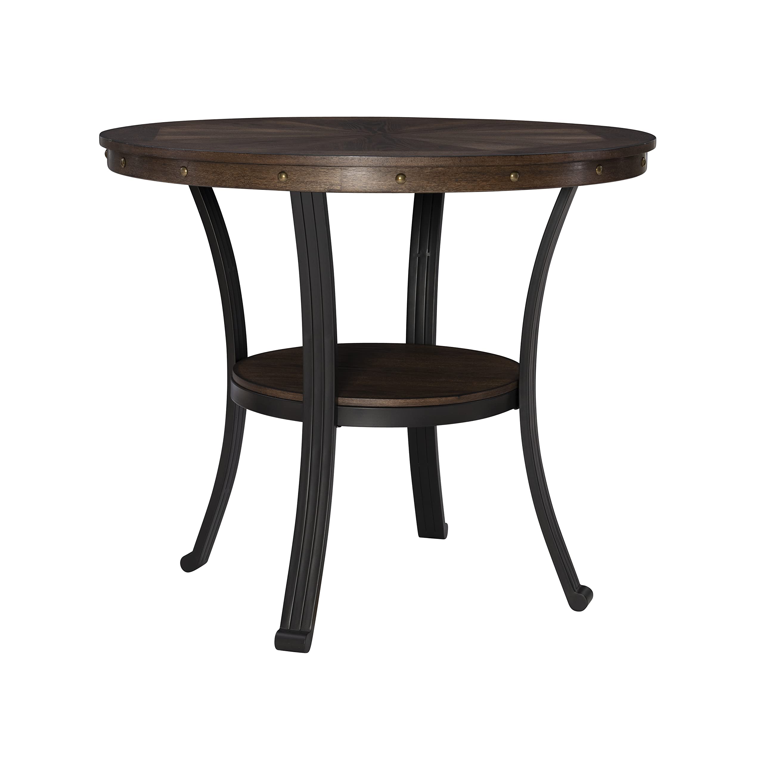 Powell Franklin Dark Wood with Metal Accent Counter Height Dining Table